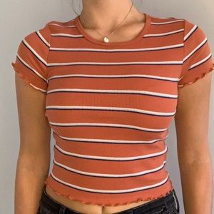 AE cropped  striped tshirt